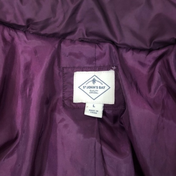 St. John’s Bay Purple Quilted Puffer Jacket Coat - Picture 5 of 5